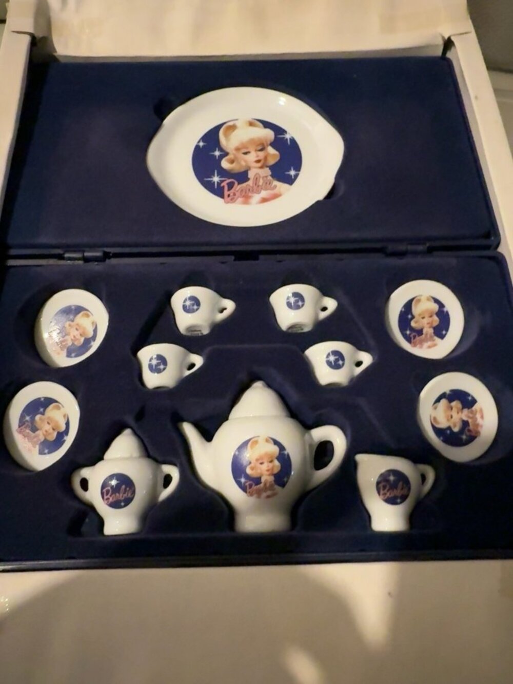 Vintage Barbie Enchanted Evening Miniature China Tea Set – Complete w/ Case